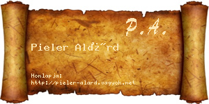 Pieler Alárd névjegykártya